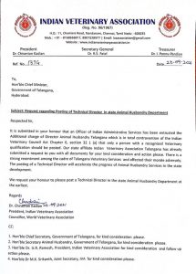 Request regarding Posting of Technical Director in state Animal Husbandry Department 